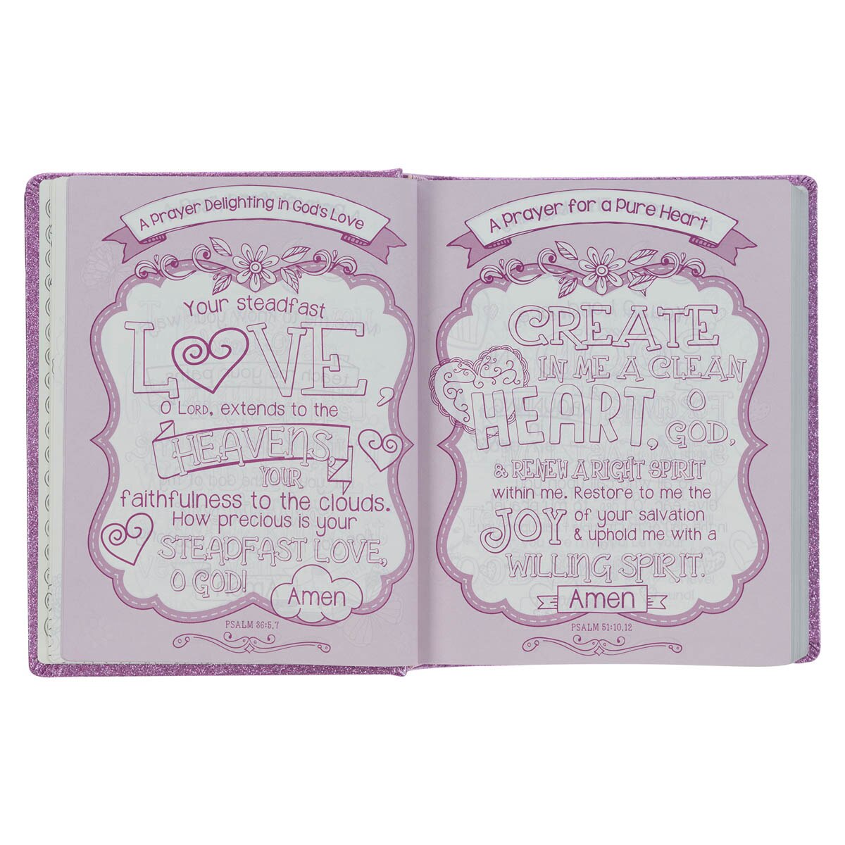 Purple Glitter My Creative Bible for Girls - an ESV Journaling Bible