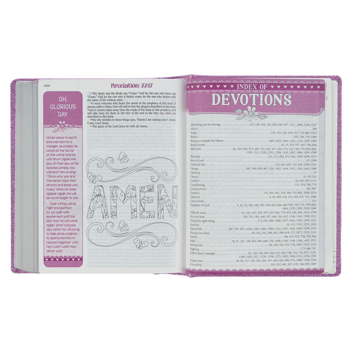 Purple Glitter My Creative Bible for Girls - an ESV Journaling Bible