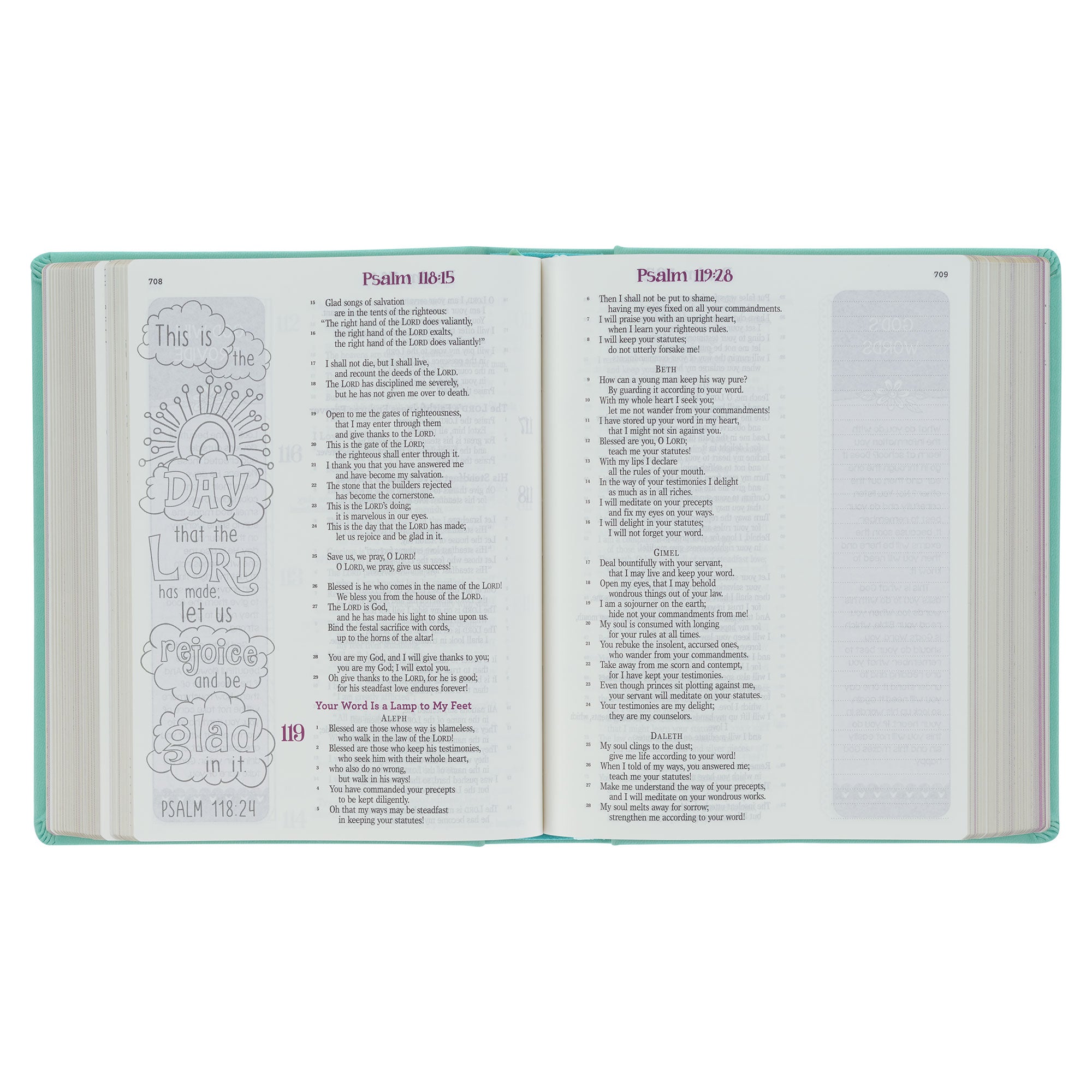 Teal Butterfly Hardcover My Creative Bible for Girls - an ESV Journaling Bible