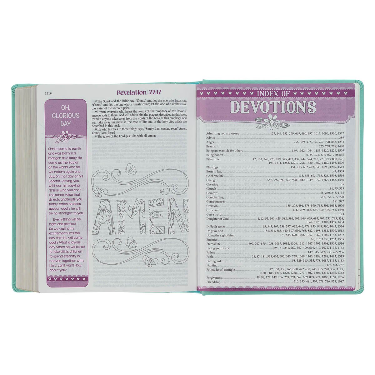 Teal Butterfly Hardcover My Creative Bible for Girls - an ESV Journaling Bible