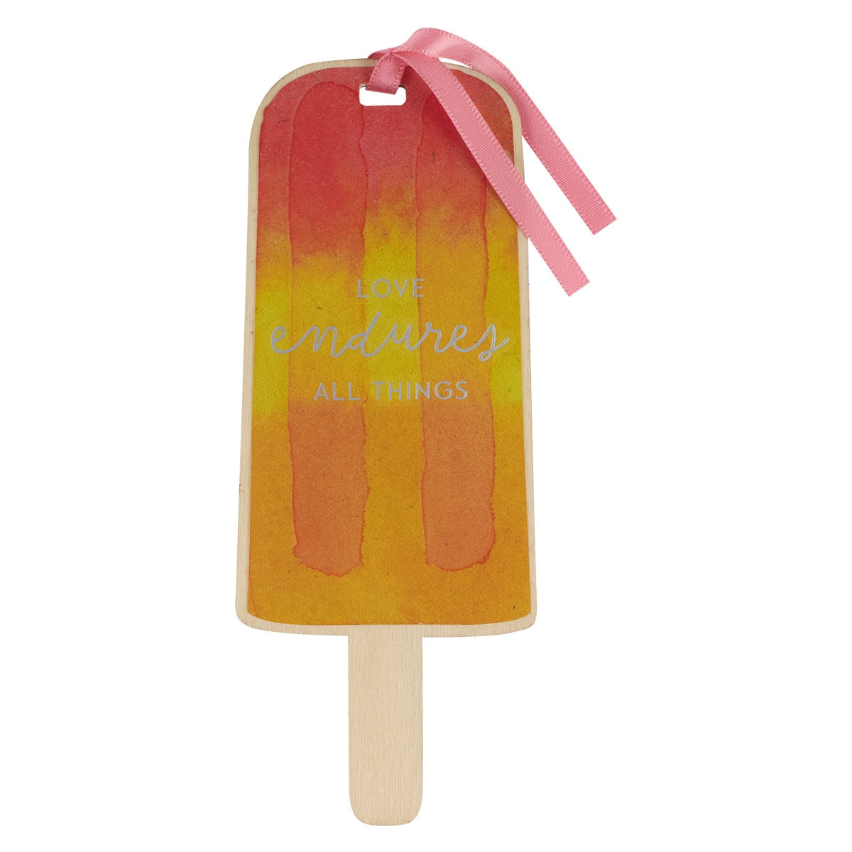 Love Endures Colorful Popsicle Wood Bookmark - 1 Corinthians 13:7