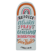 Rejoice Pray Give Thanks Rainbow Premium Cardstock Bookmark - 1 Thessalonians 5:16-18