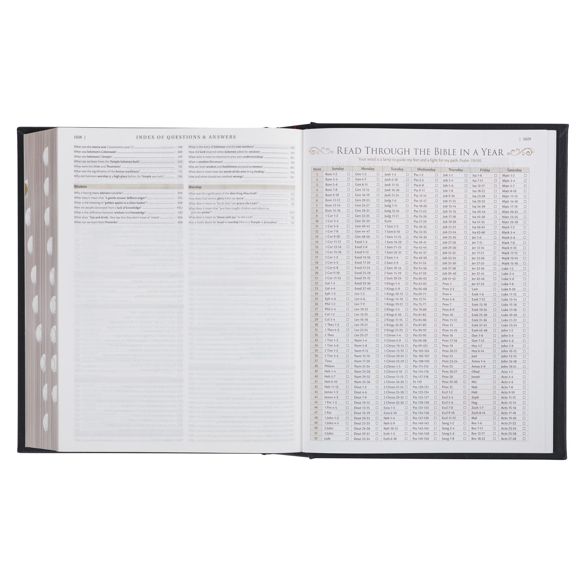 Black Full Grain Leather Family Heritage Bible