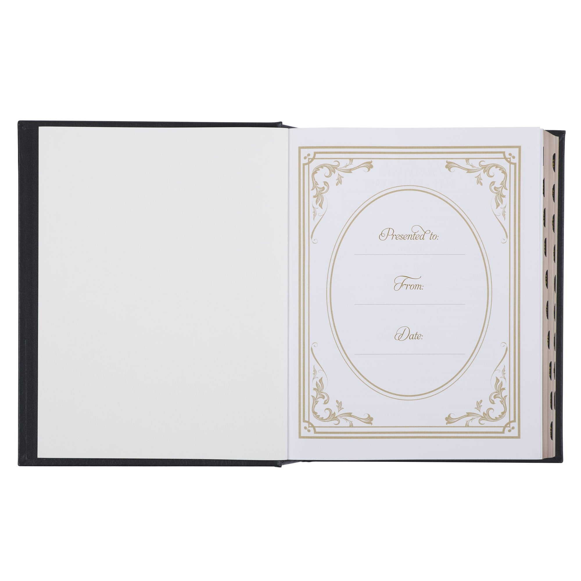 Black Full Grain Leather Family Heritage Bible