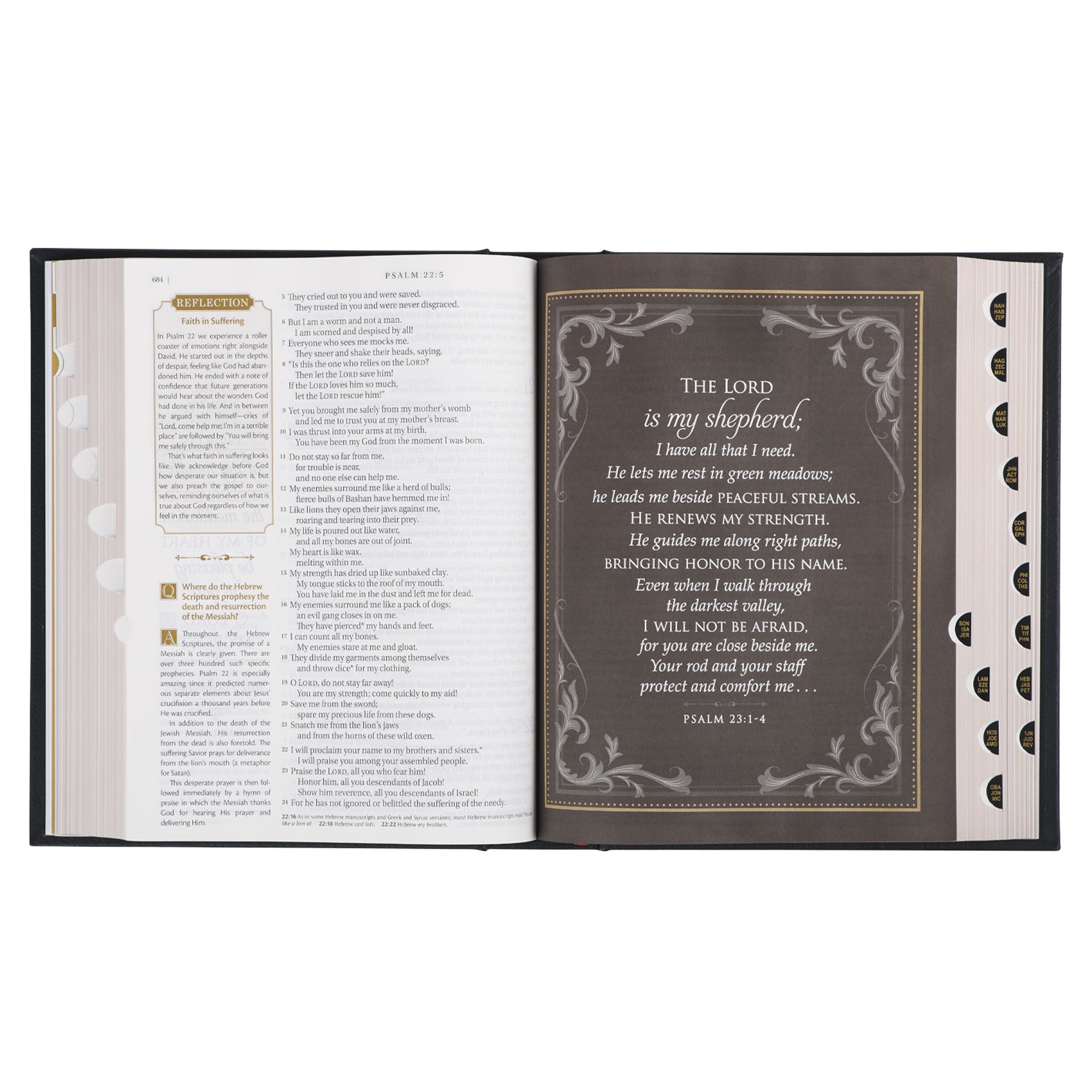 Black Full Grain Leather Family Heritage Bible
