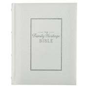 White Faux Leather Hardcover Family Heritage Bible