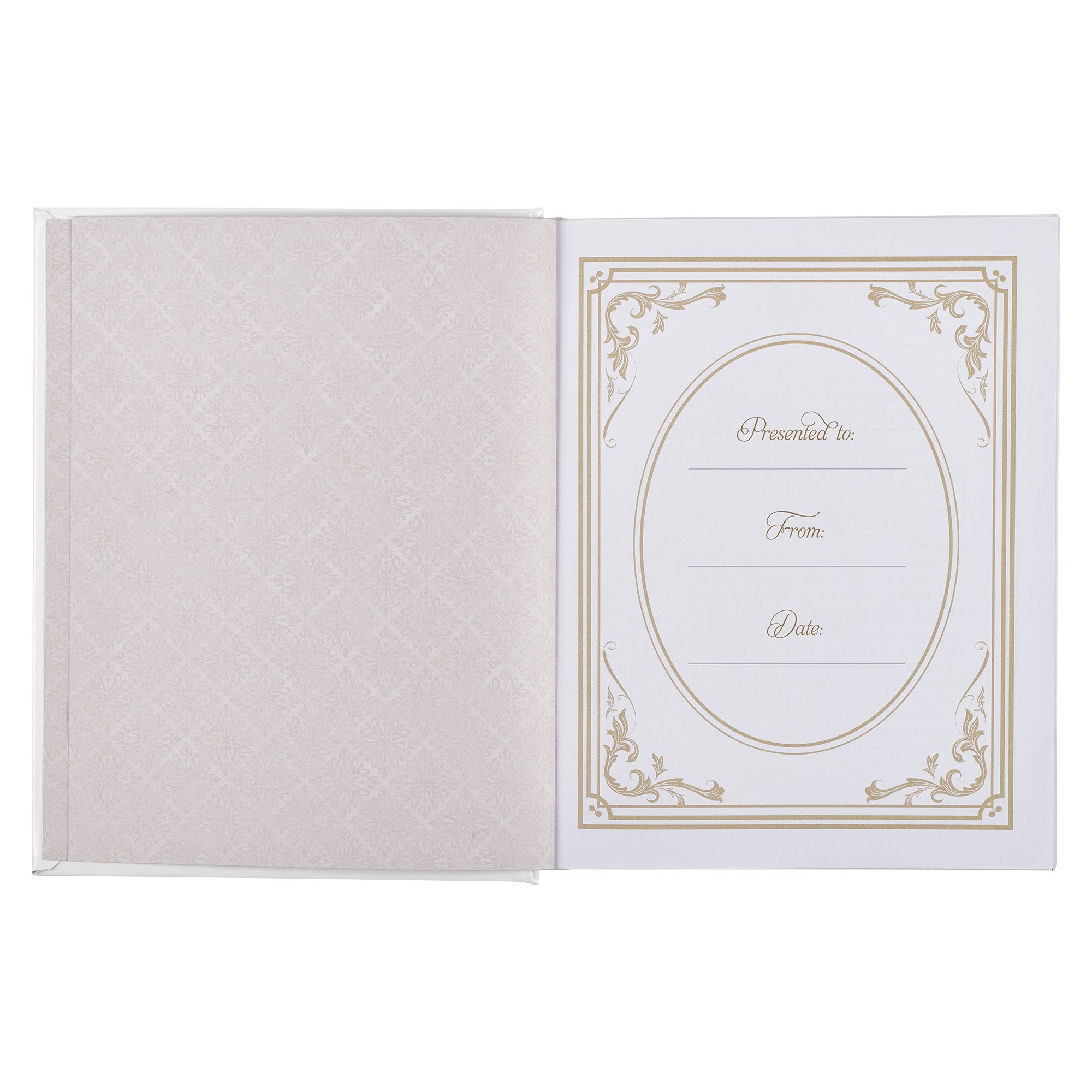 White Faux Leather Hardcover Family Heritage Bible