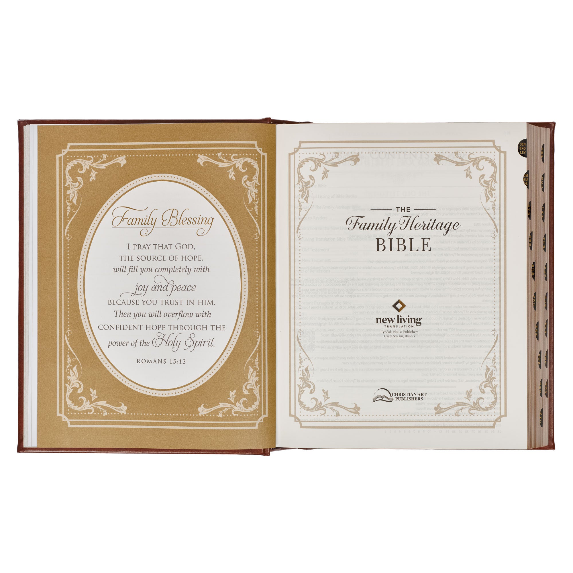 Brown Faux Leather Family Heritage Bible