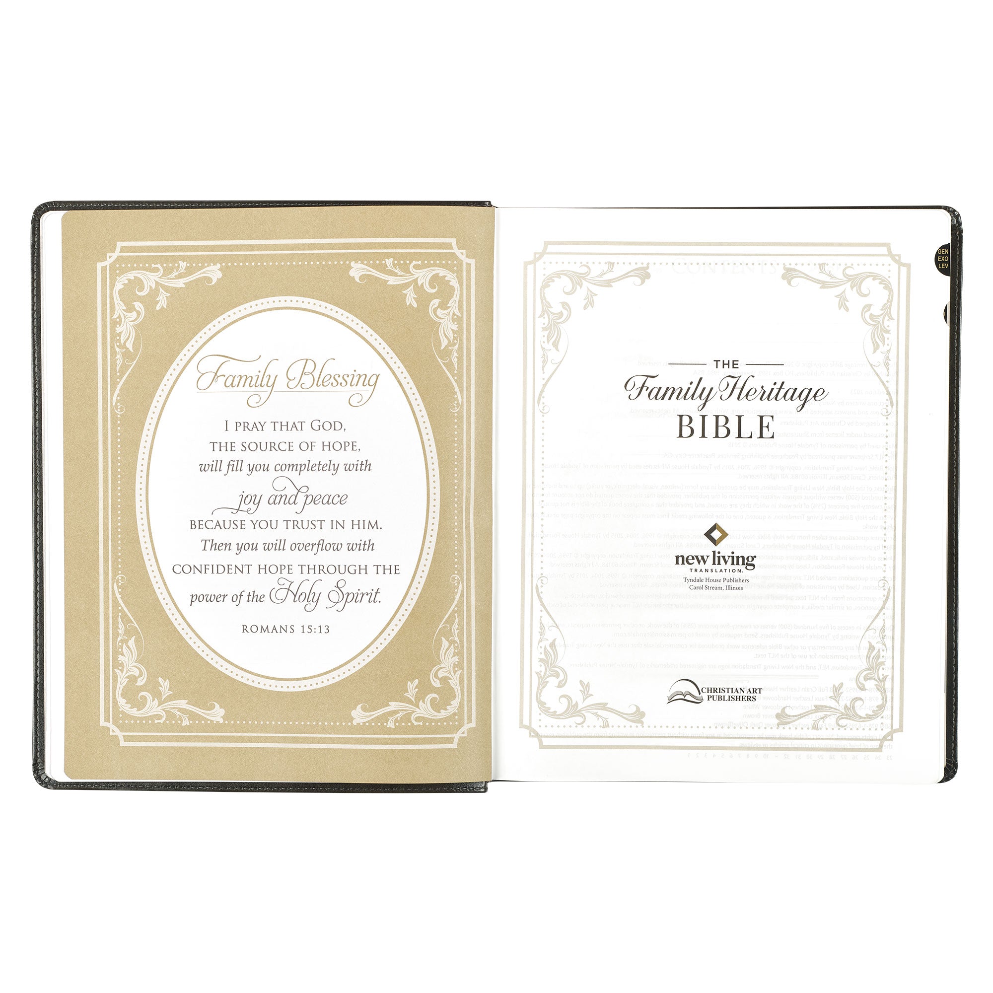 Two-tone Brown Faux Leather Family Heritage Bible