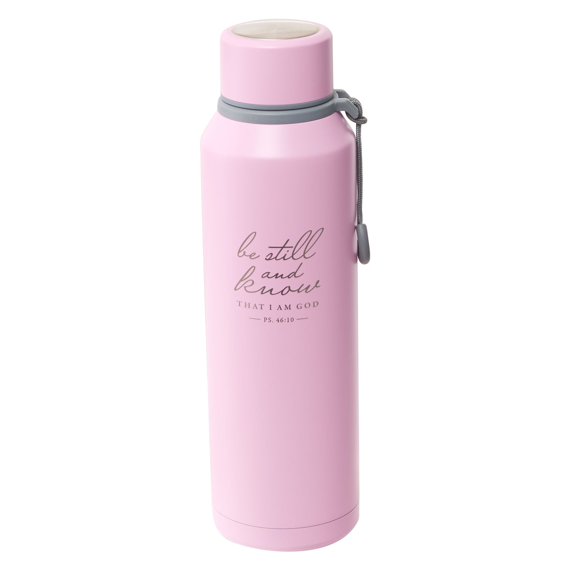 Be Still Pink Stainless Steel Water Bottle - Psalm 46:10