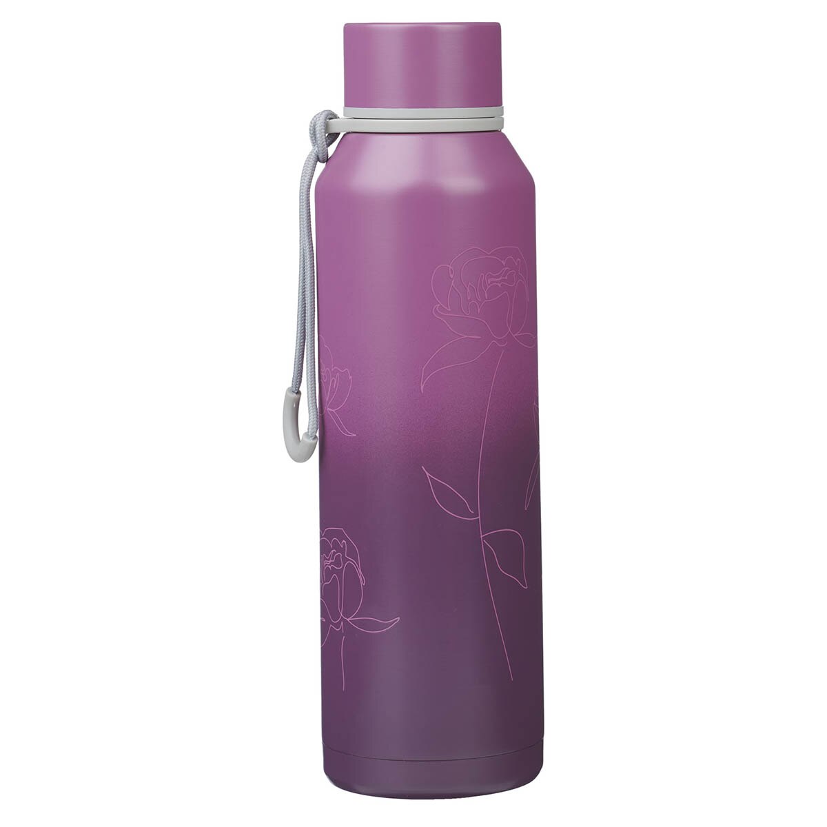Botella de agua de acero inoxidable Flor de ciruela “Confía en el Señor” - Proverbios 3:5