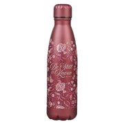 Be Still Metallic Raisin Plum Floral Stainless Steel Water Bottle - Psalm 46:10