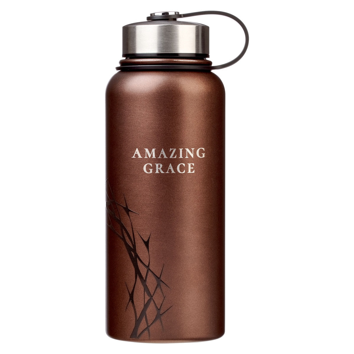 Amazing Grace Metallic Brown Crown of Thorns Stainless Steel Water Bottle