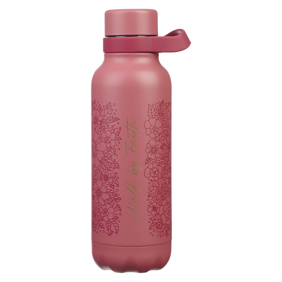 Walk by Faith Rose Floral Stainless Steel Water Bottle