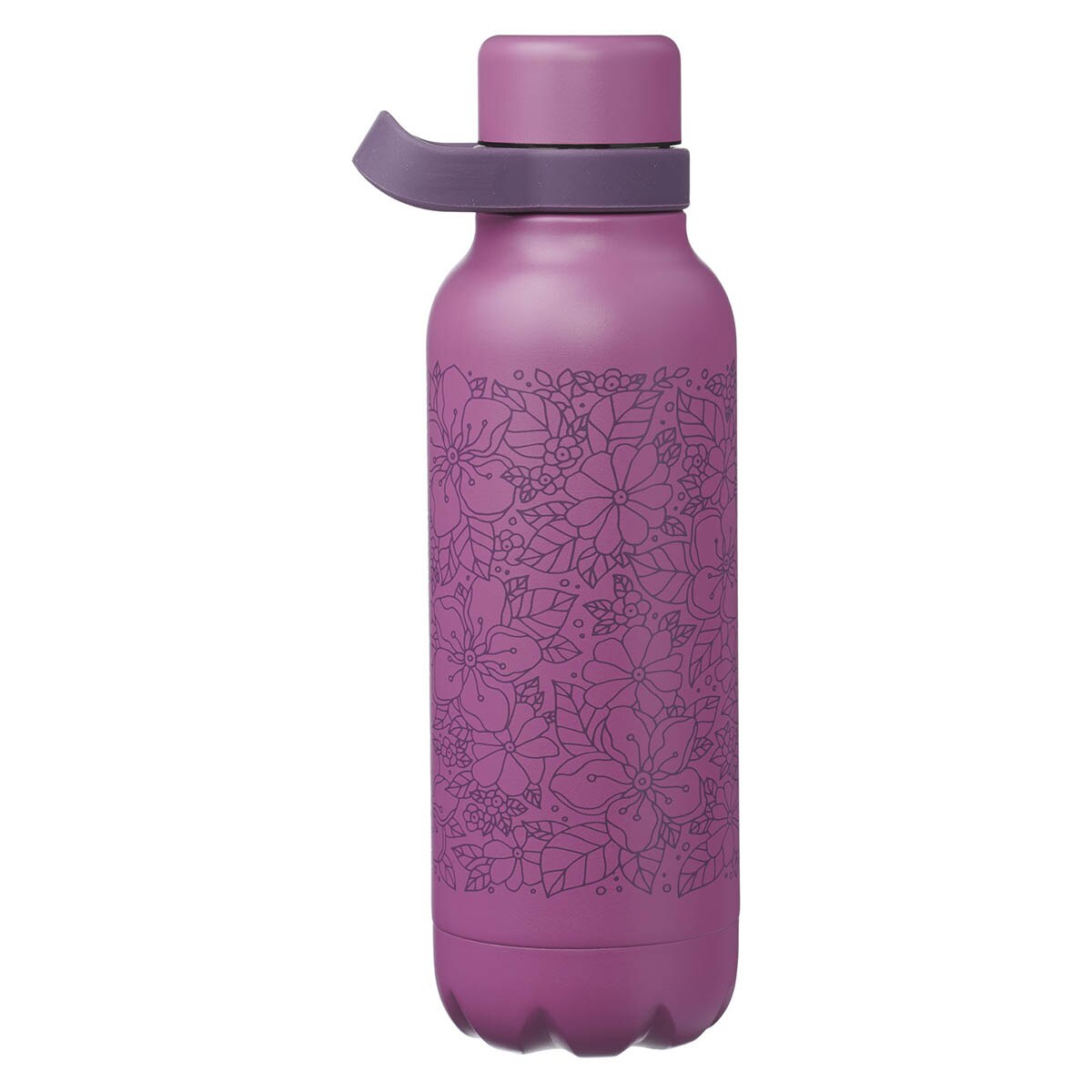 Pray Without Ceasing Plum Floral Stainless Steel Water Bottle