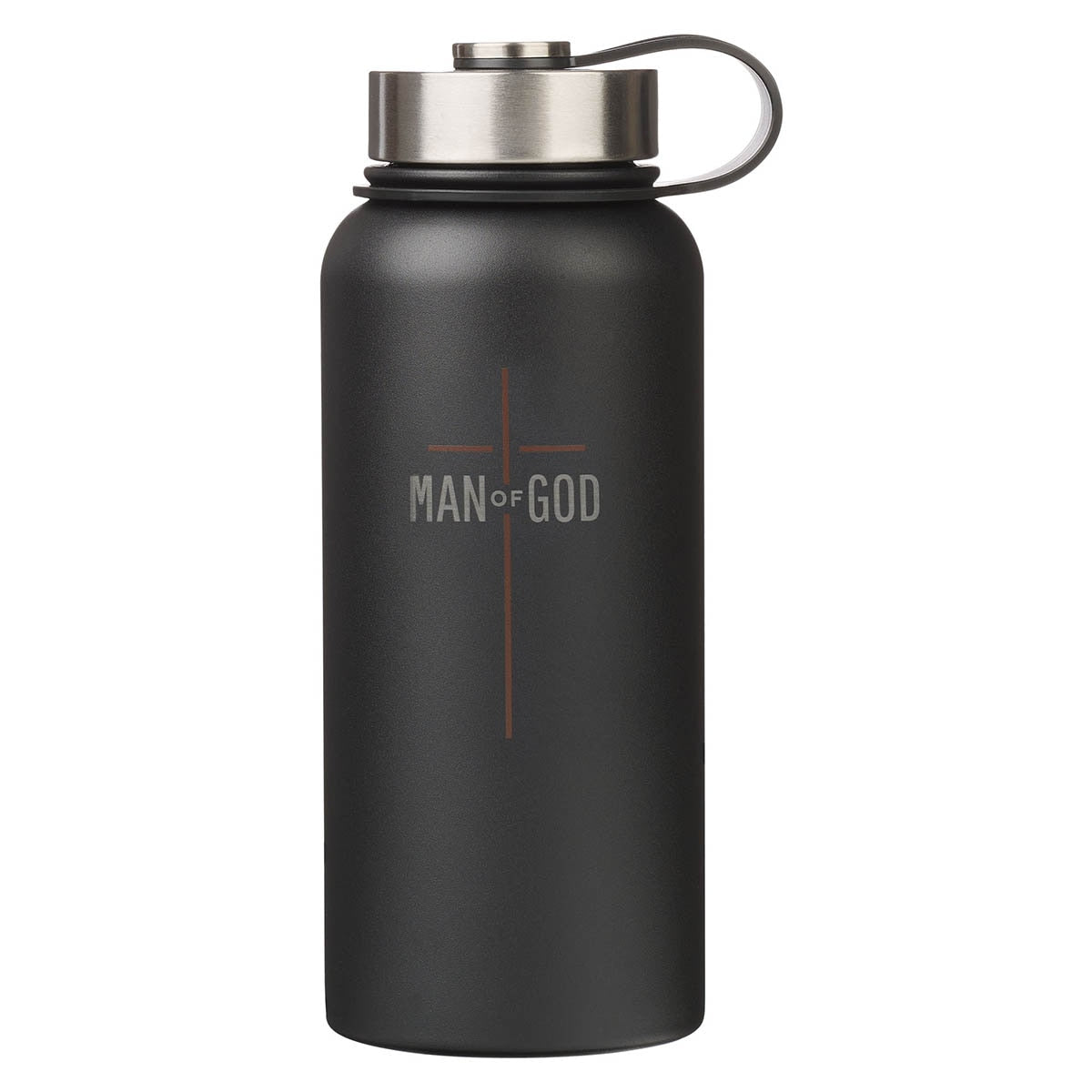 Man of God Matte Black Stainless Steel Water Bottle