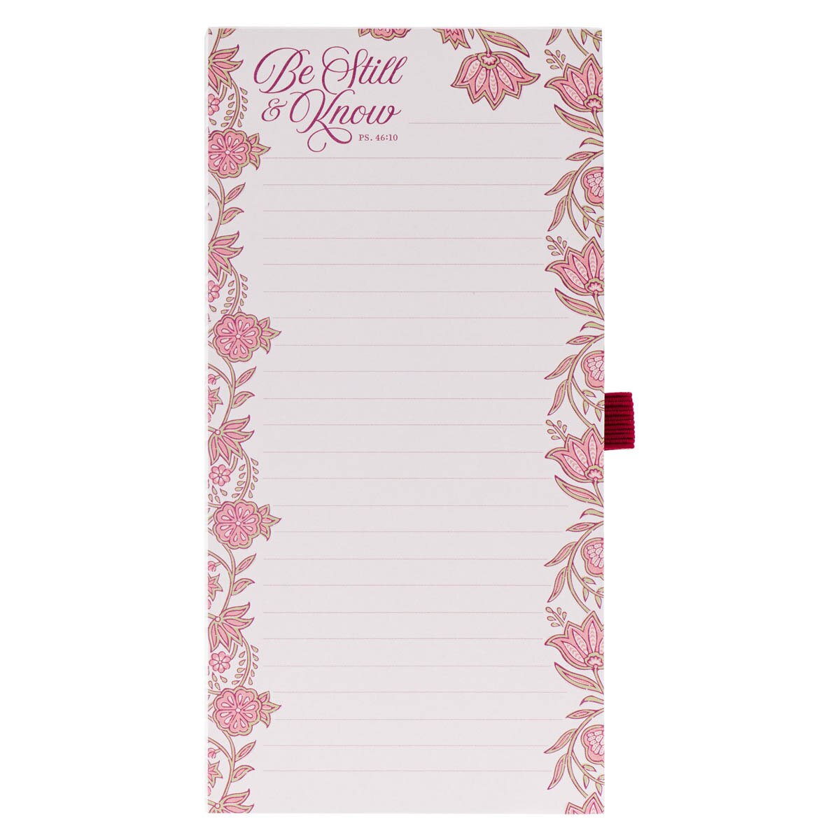 Be Still and Know Pink Spring Floral Notepad and Pen Set - Psalm 46:10
