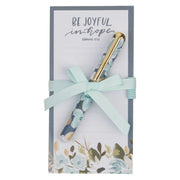 Be Joyful in Hope Magnetic Notepad and Pen Gift Set - Romans 12:12