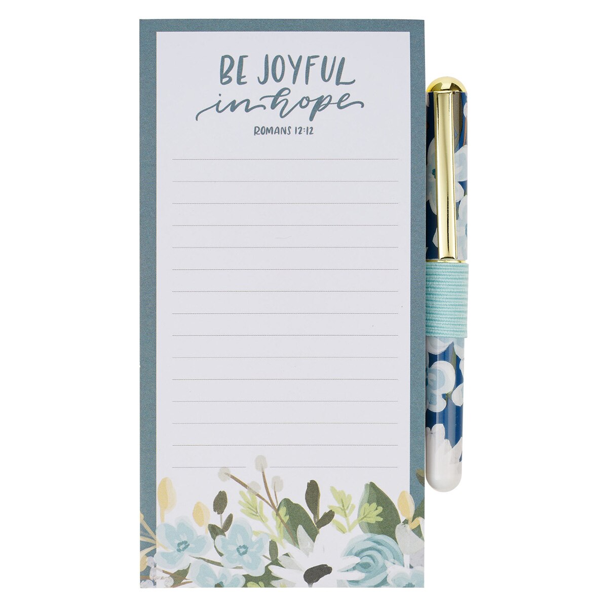 Be Joyful in Hope Magnetic Notepad and Pen Gift Set - Romans 12:12