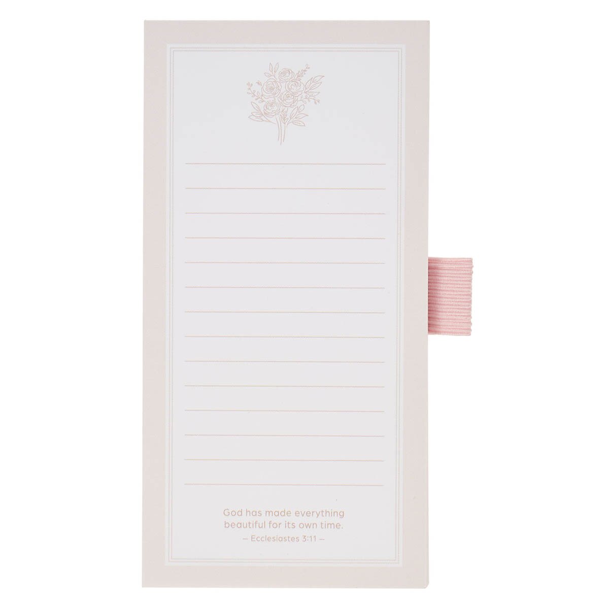 Everything Beautiful Blush Taupe Magnetic Notepad and Pen Gift Set - Ecclesiastes 3:11