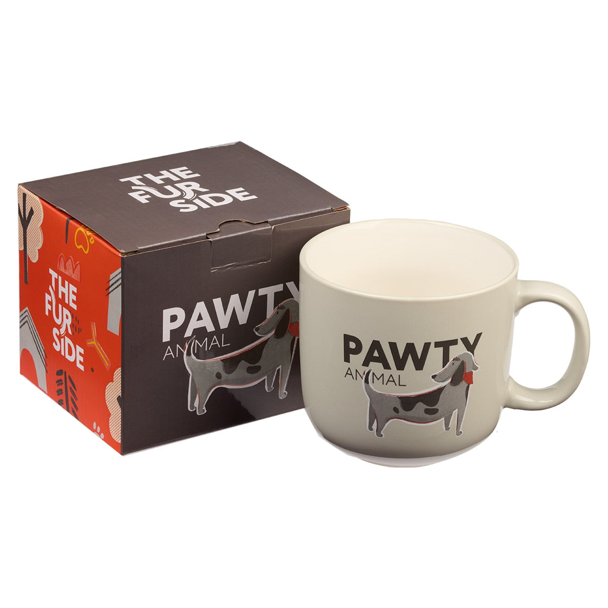 Pawty Animal Light Gray Ceramic Coffee Mug