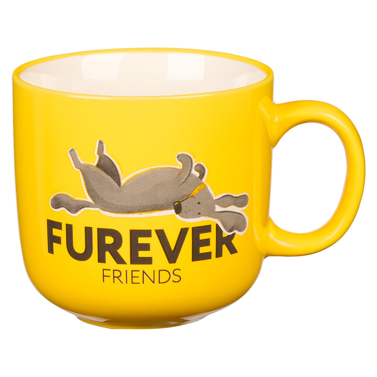 Furever Friends Yellow Ceramic Coffee Mug