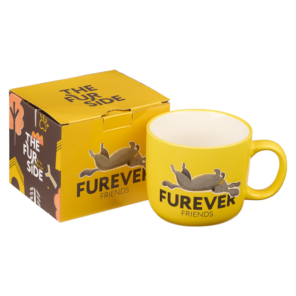 Furever Friends Yellow Ceramic Coffee Mug