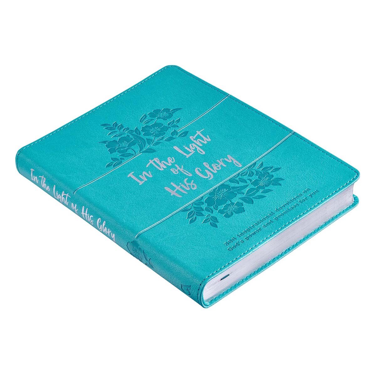 In the Light of His Glory Teal Faux Leather Devotional