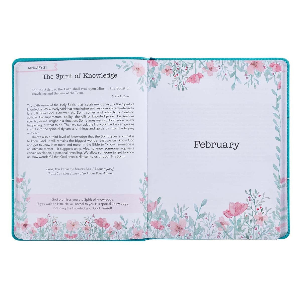 In the Light of His Glory Teal Faux Leather Devotional