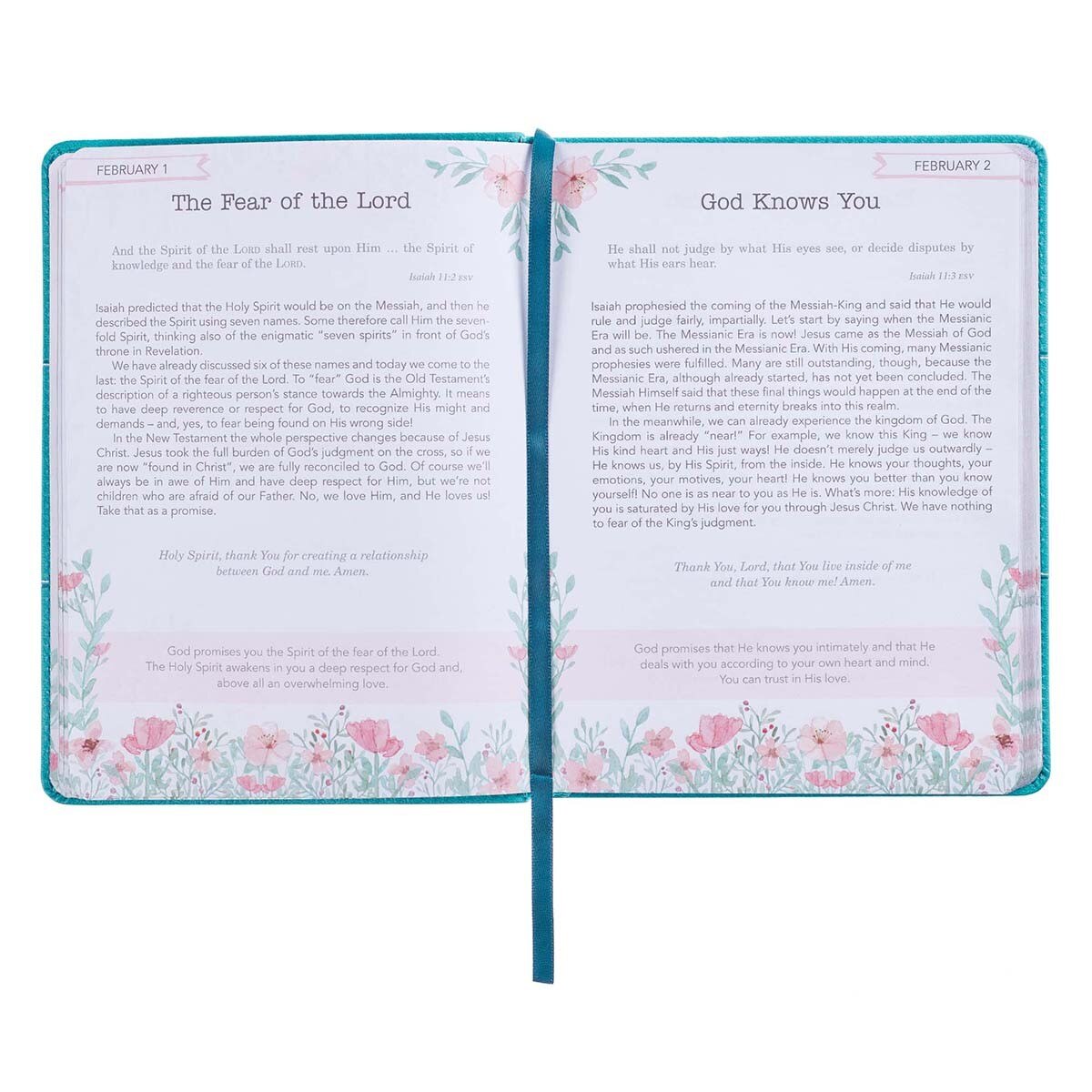 In the Light of His Glory Teal Faux Leather Devotional