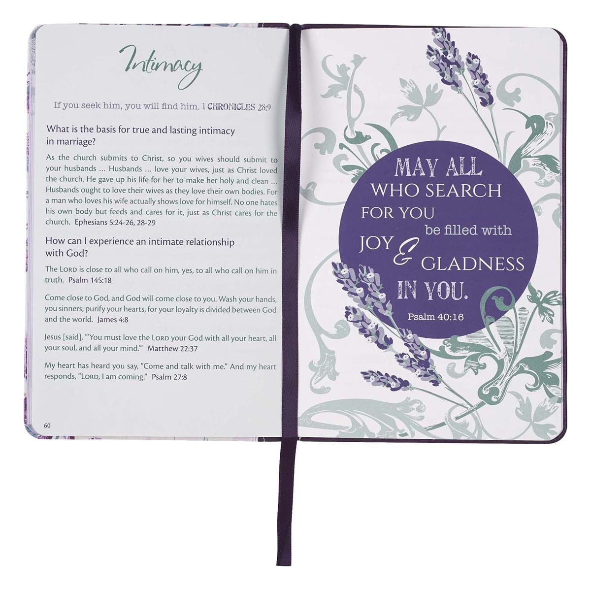 Wisdom from the Word for Women Purple Faux Leather Gift Book