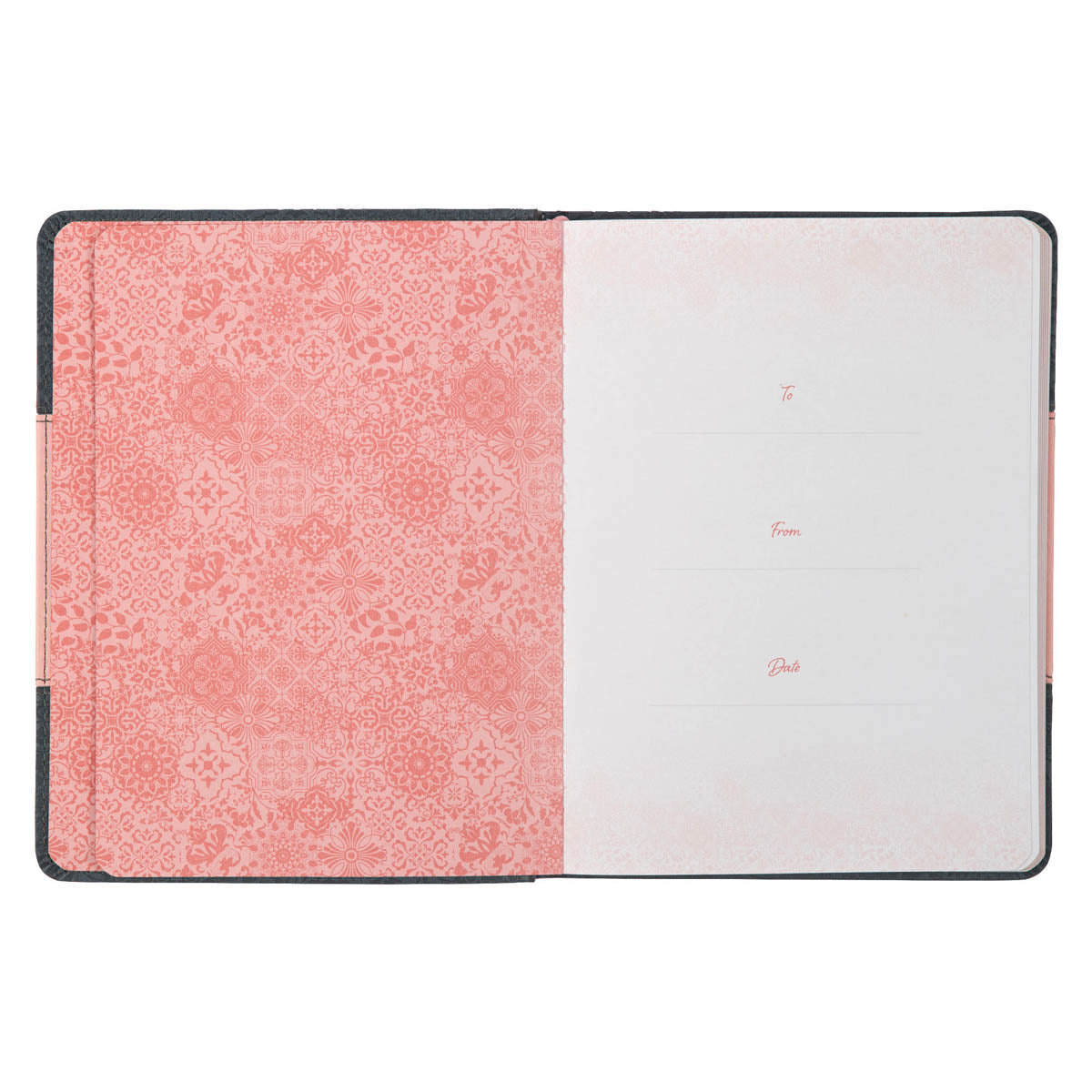 Life Lessons for Moms  Gray and Pink Faux Leather Gift Book