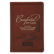 Comforted by God Honey-Brown Faux Leather Devotional Gift Book