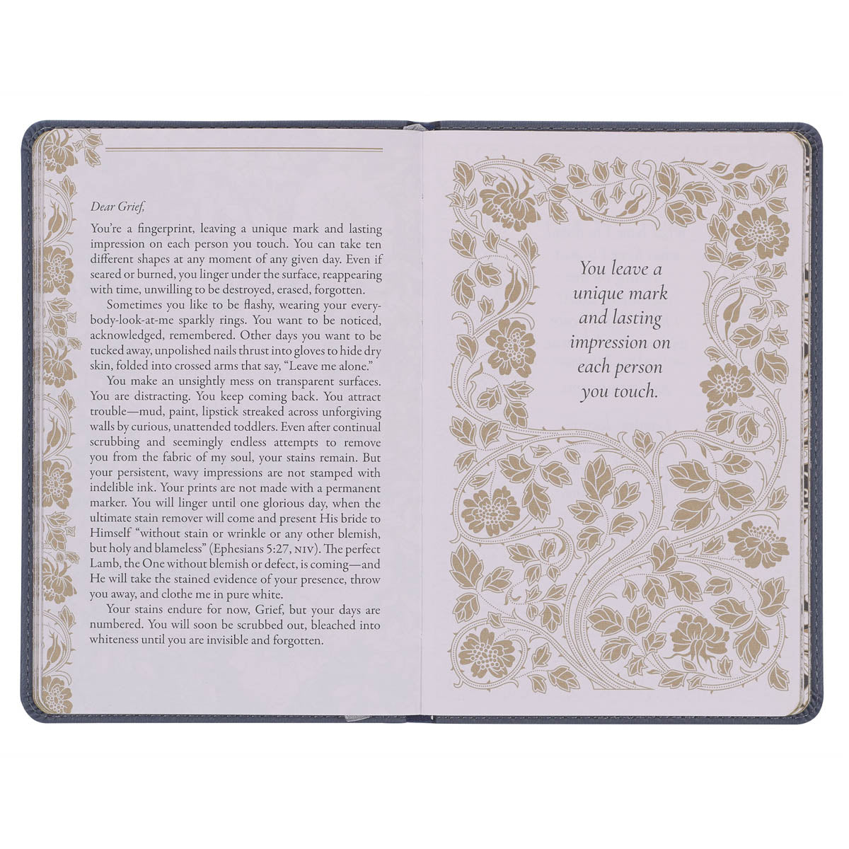 Letters to Grief Slate Gray Faux Leather Gift Book