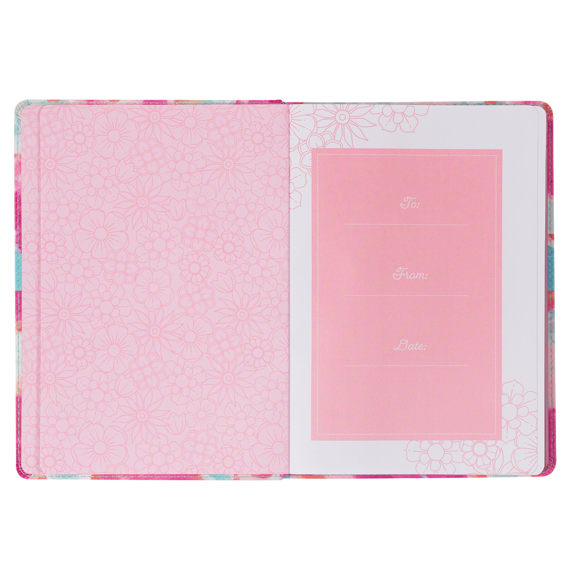Moments with God for Teen Girls Pink Floral Faux Leather Gift Book