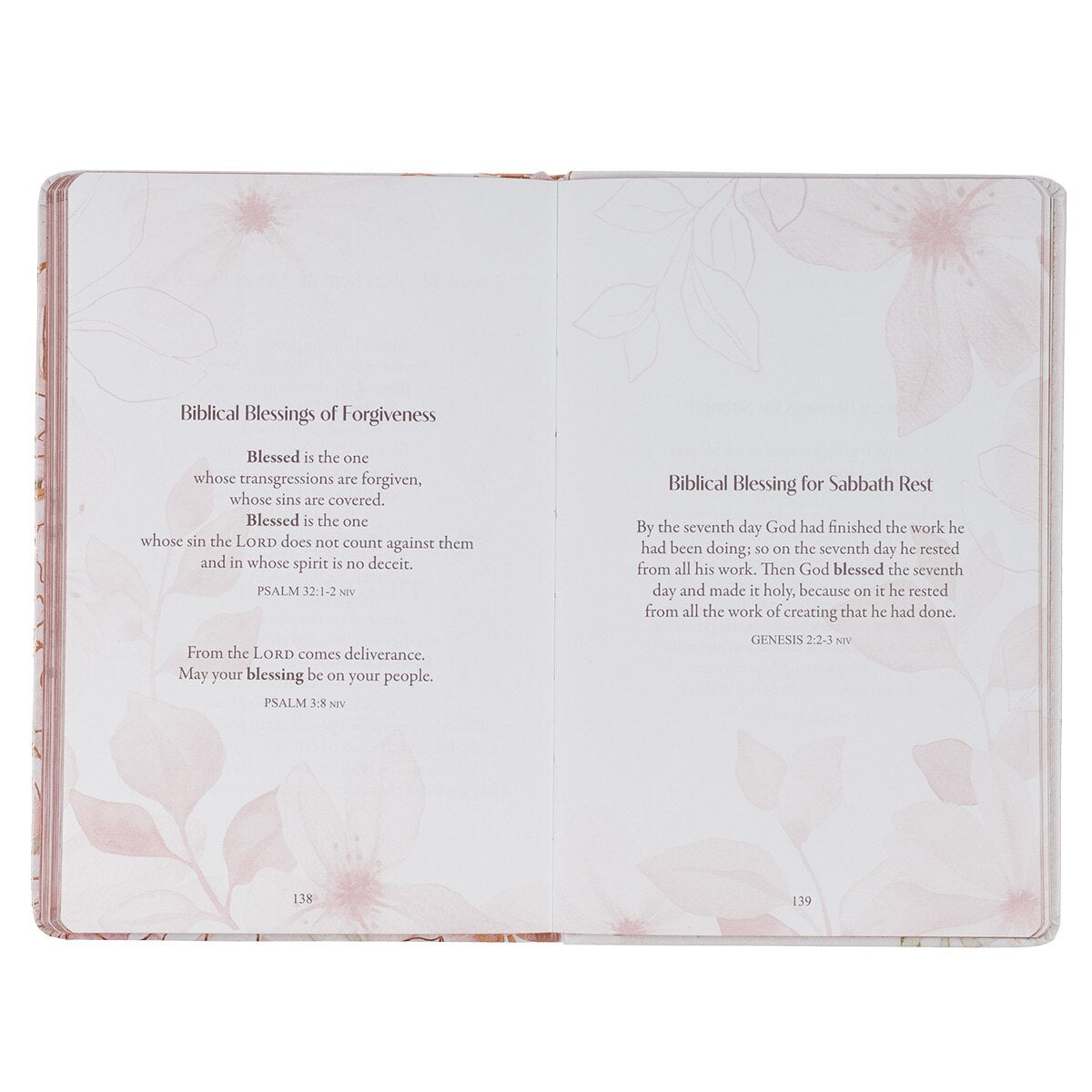 52 Prayers of Blessing for Women White Floral Faux Leather Prayer Book