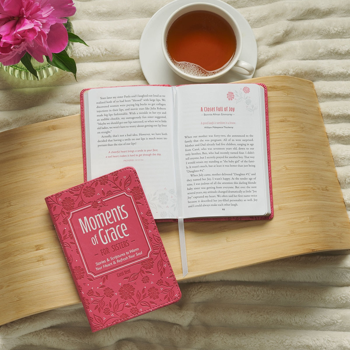 Moments of Grace for Sisters: Stories and Scriptures Pink Faux Leather Gift Book