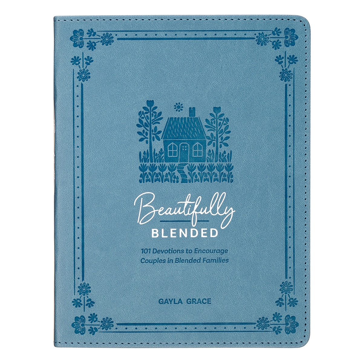 Beautifully Blended Blue Faux Leather Daily Devotional for Couples