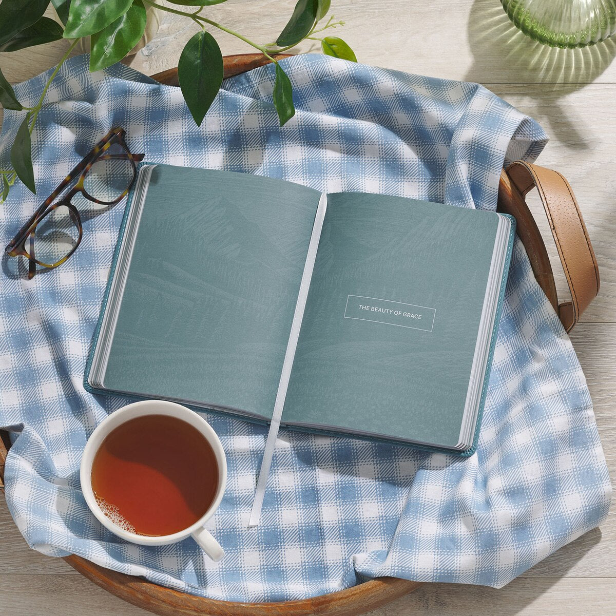 Beautifully Blended Blue Faux Leather Daily Devotional for Couples