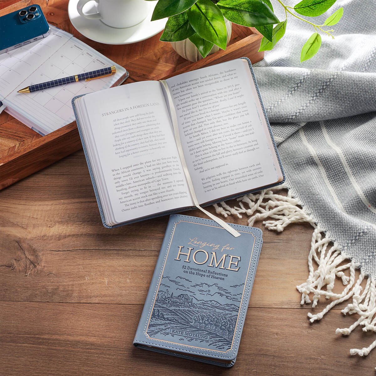 Longing for Home Blue Faux Leather Gift Book