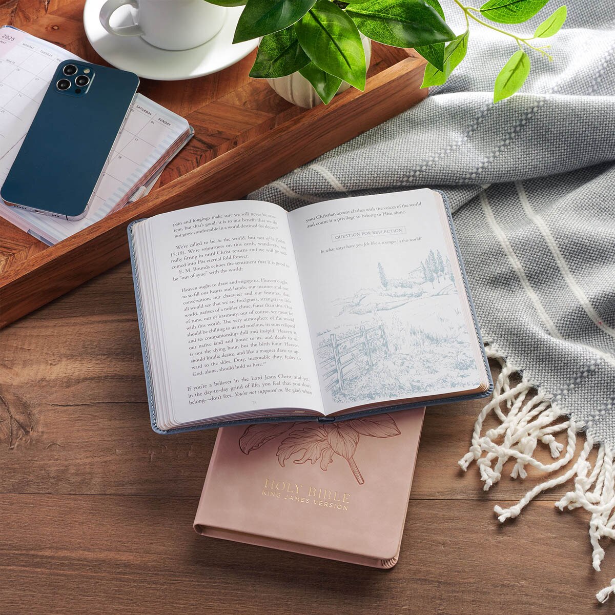 Longing for Home Blue Faux Leather Gift Book