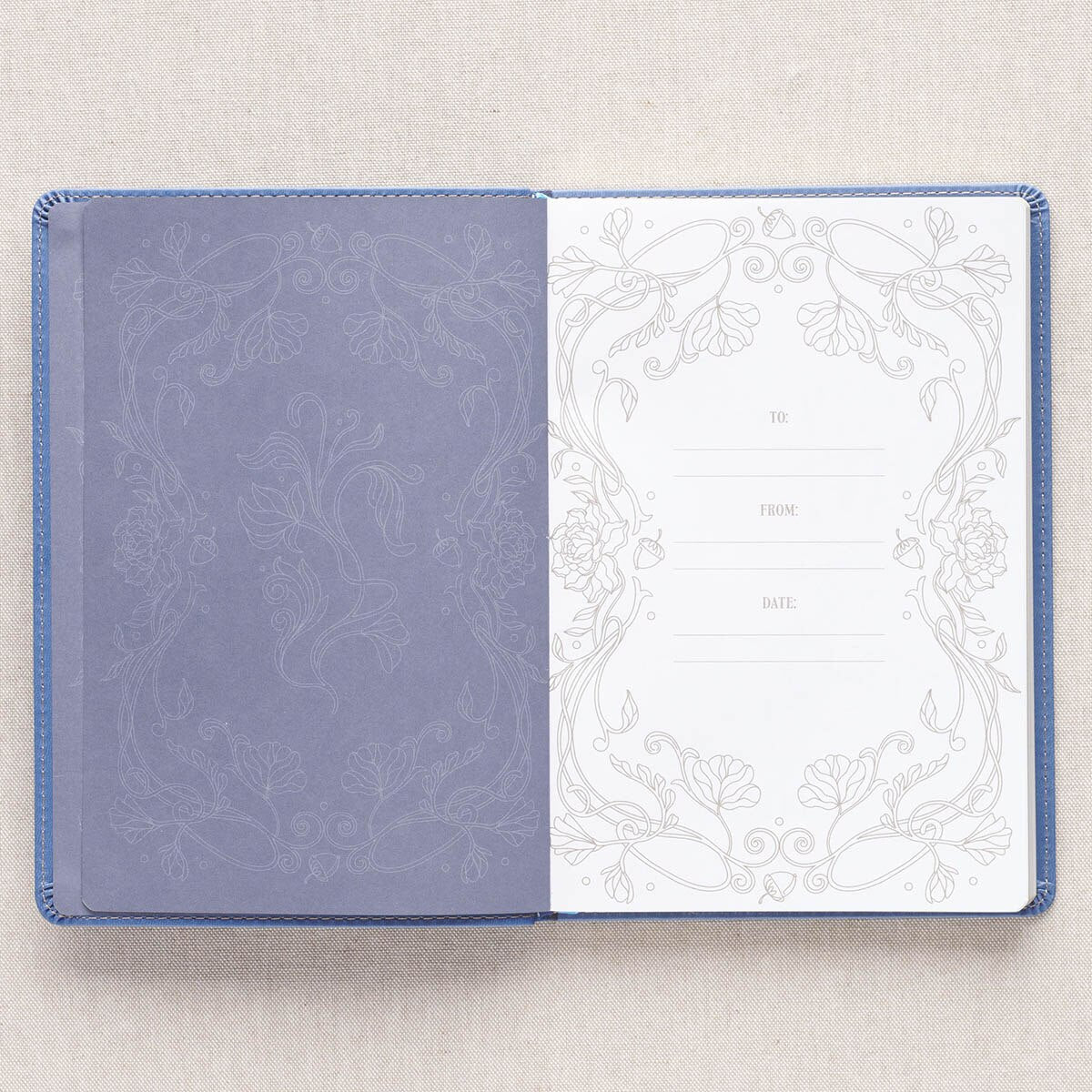 Growing Faith: 90 Devotional Stories for Families Blue Faux Leather Gift Book