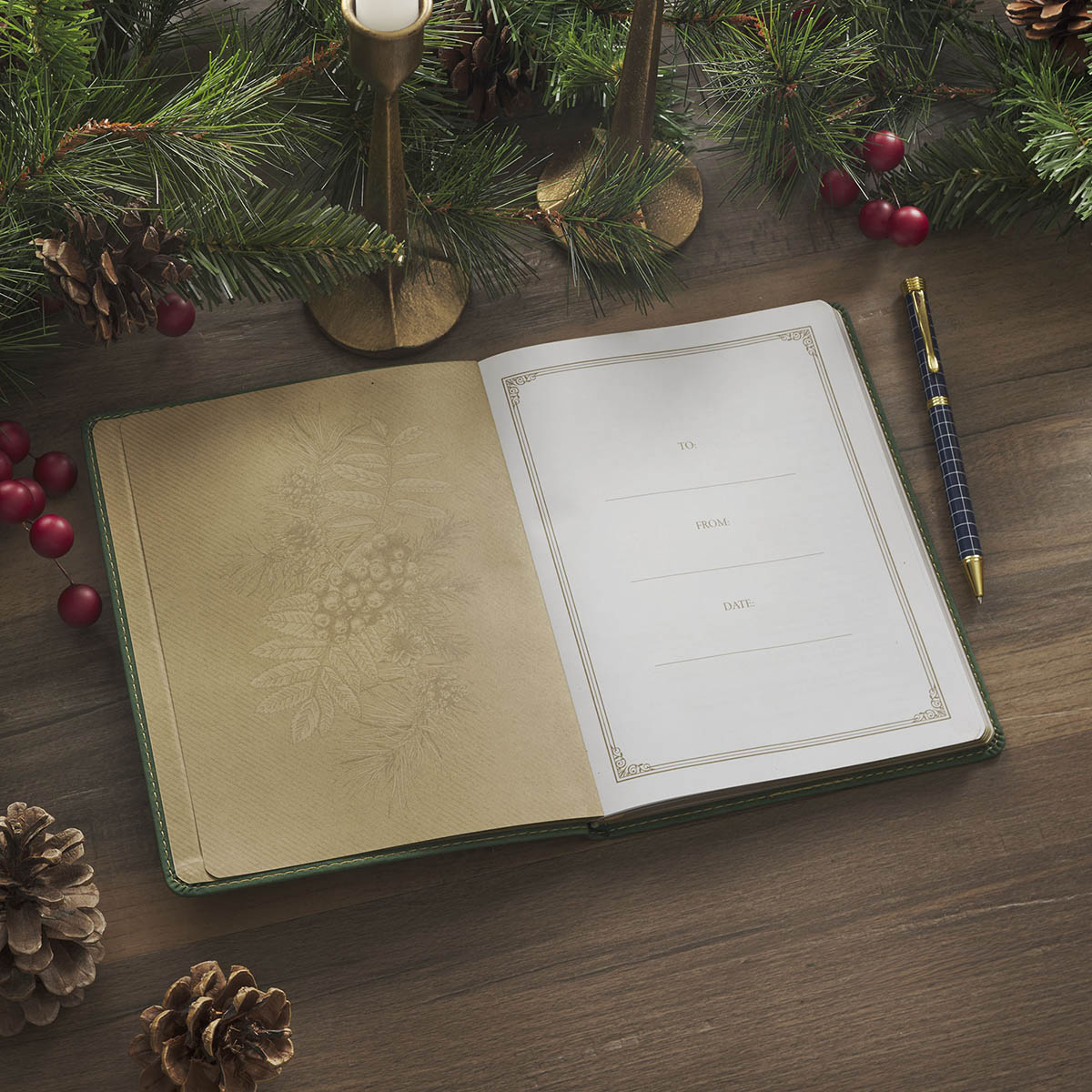 Christmas Grace Green Faux Leather Advent Devotional