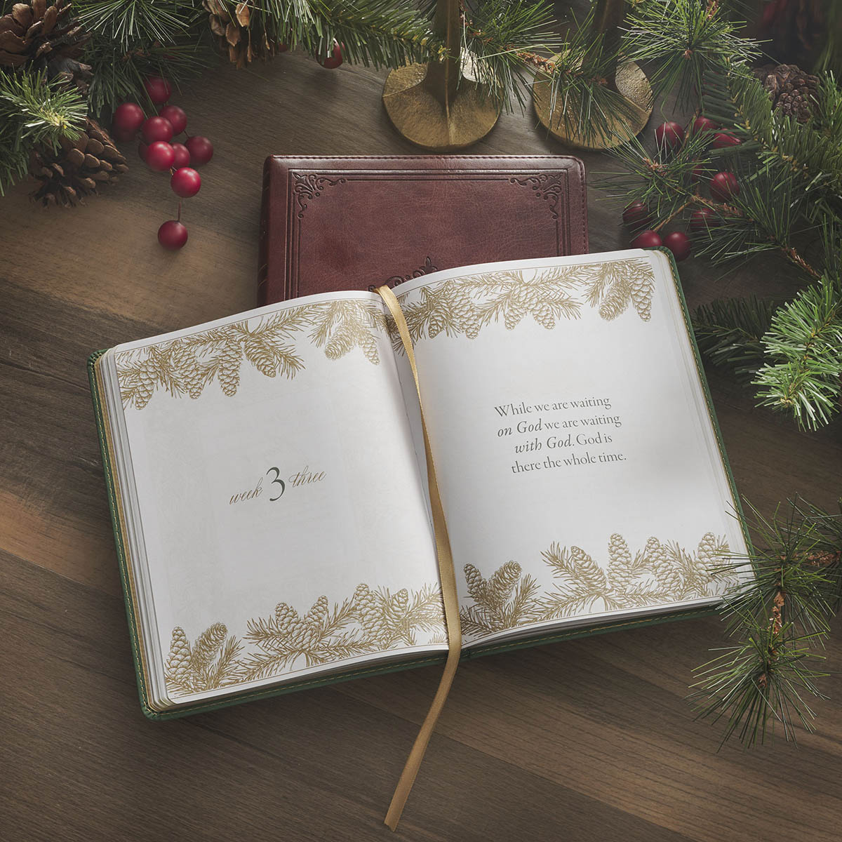 Christmas Grace Green Faux Leather Advent Devotional