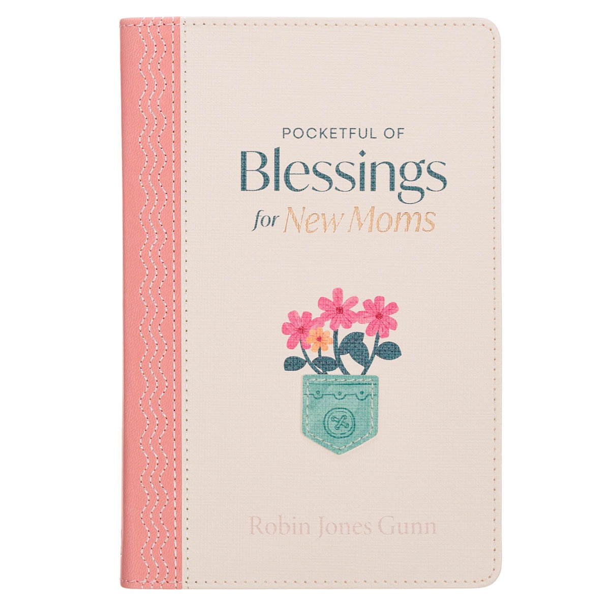 Pocketful of Blessings for New Moms Peach Faux Leather Gift Book