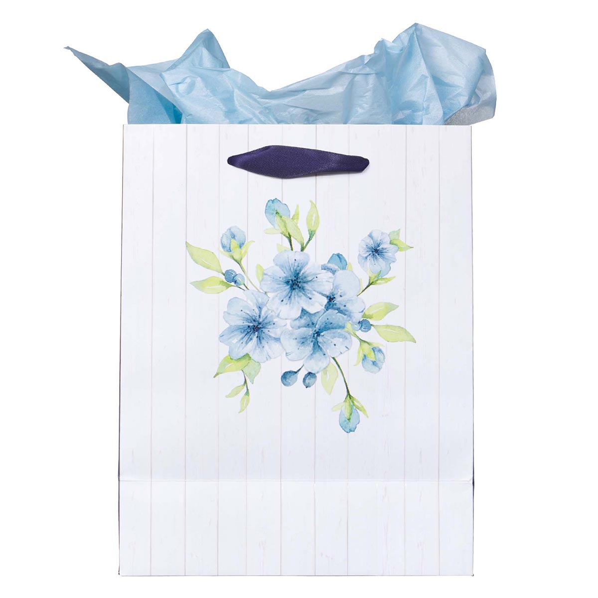 A Sweet friendship Medium Gift Bag in White and Blue with Tissue Paper - Proverbs 27:9