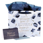 Hope & a Future Large Blue Gift Bag Set for Graduates with Card and Envelope  - Jeremiah 29:11