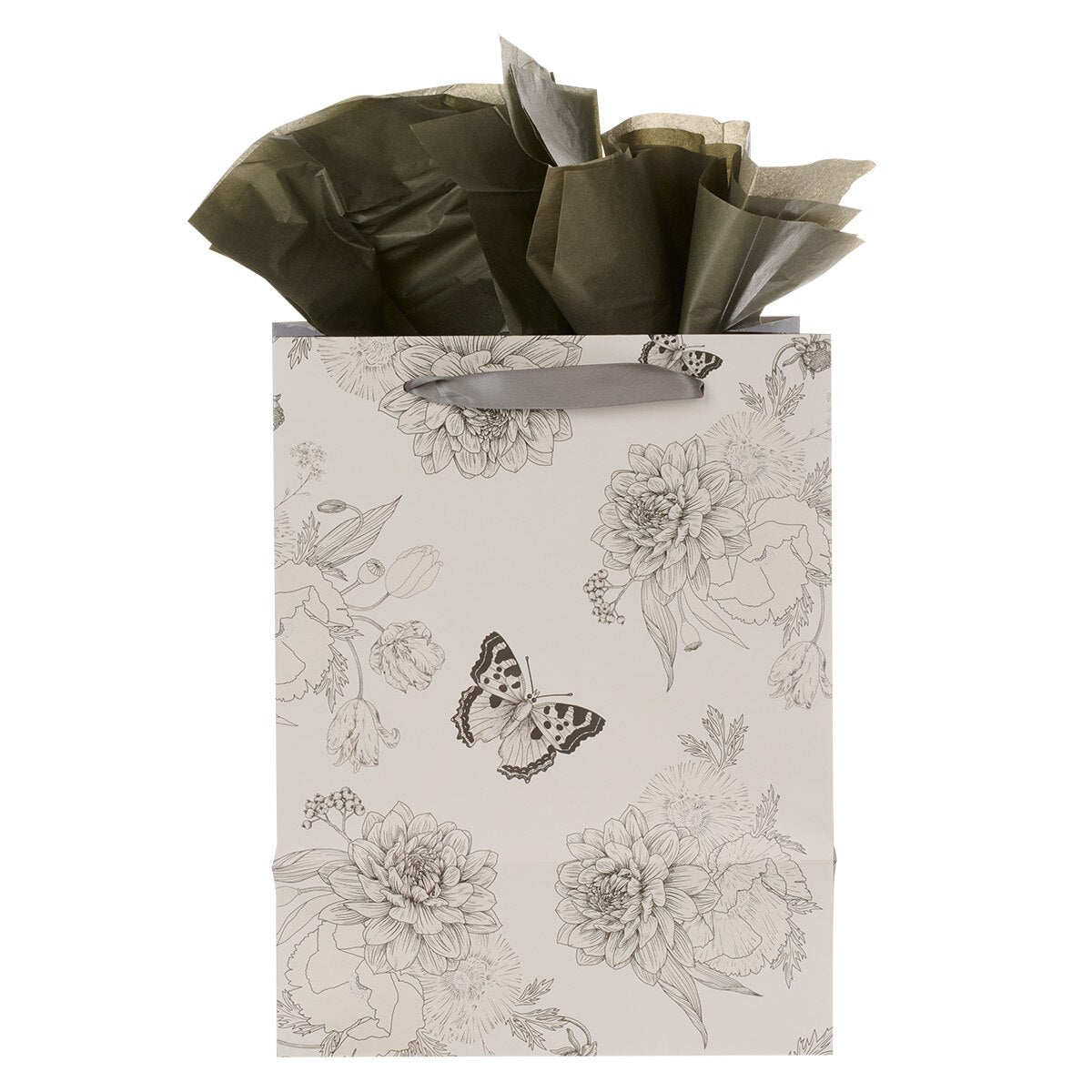 Garden Notes Gray Flowerpot Large Portrait Gift Bag and Card Set