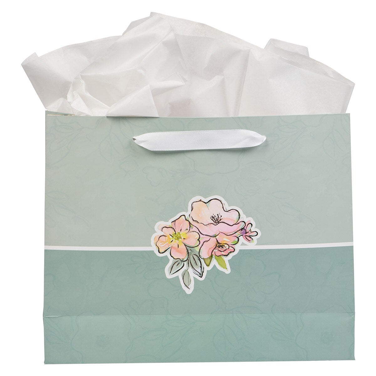 May His Face Shine Upon You Teal Large Landscape Gift Bag - Numbers 6:24
