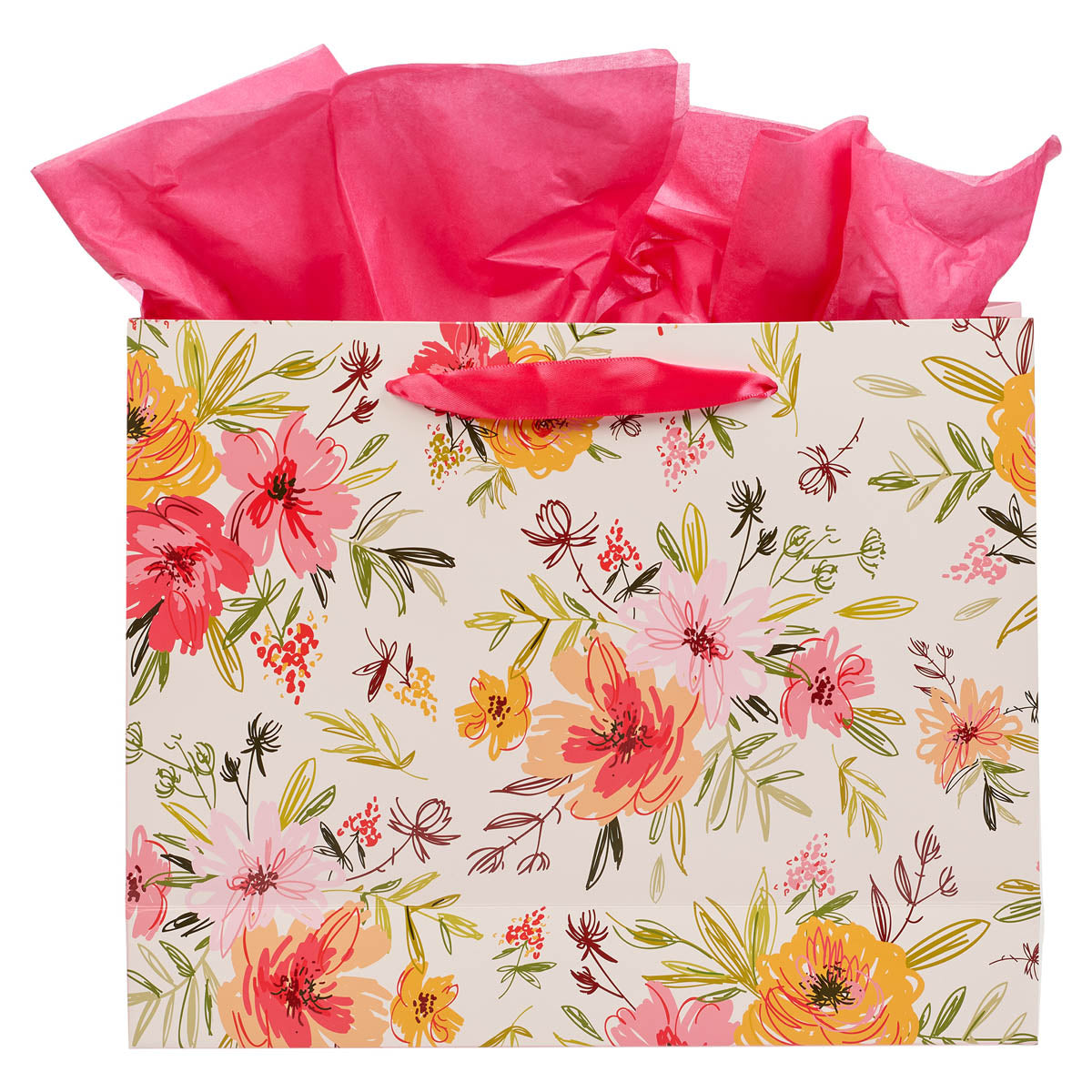Best Mom Ever Pink Floral Large Gift Bag with Card - Isaiah 62:4